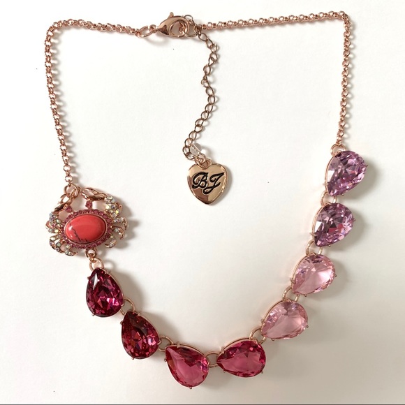 Betsey Johnson Jewelry - Betsey Johnson Boathouse Betsey Crab Pink Ombre Stone Necklace